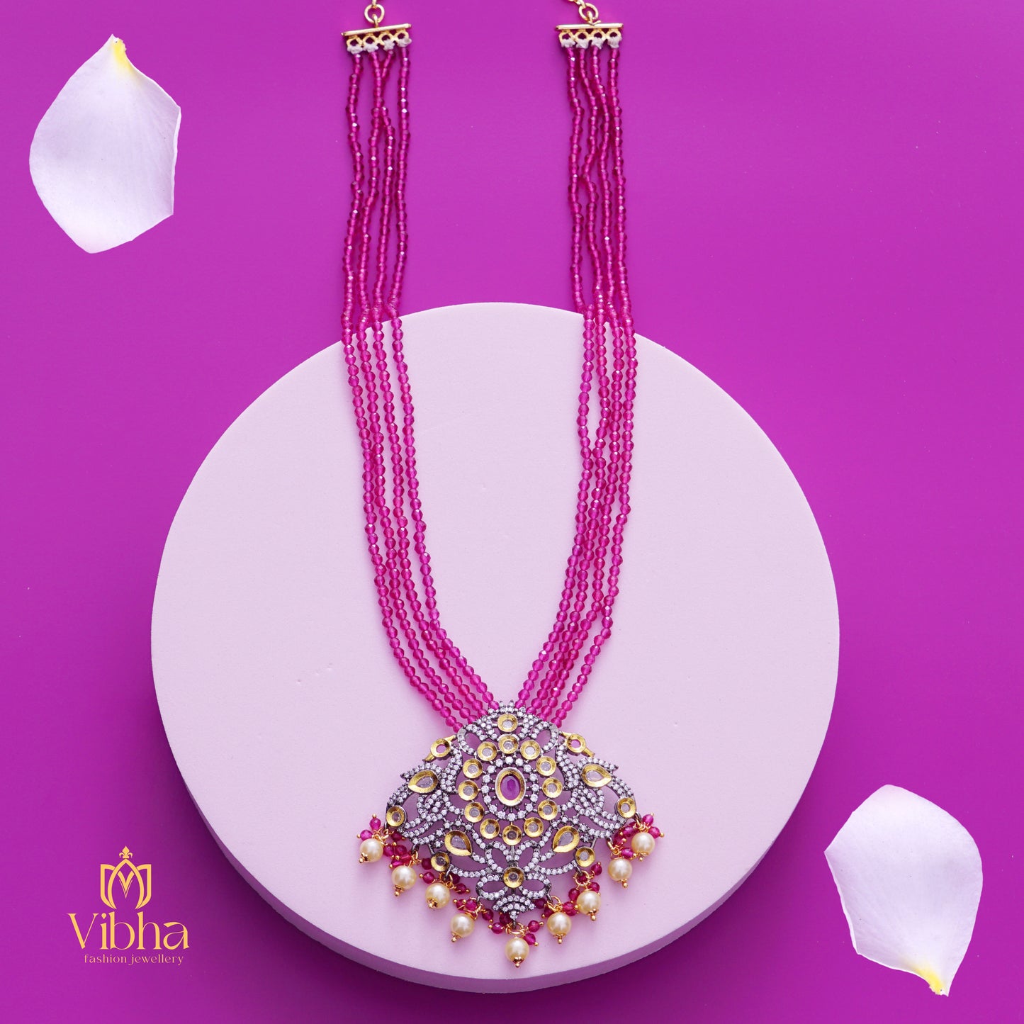 Double Peacock Design Beads Haram