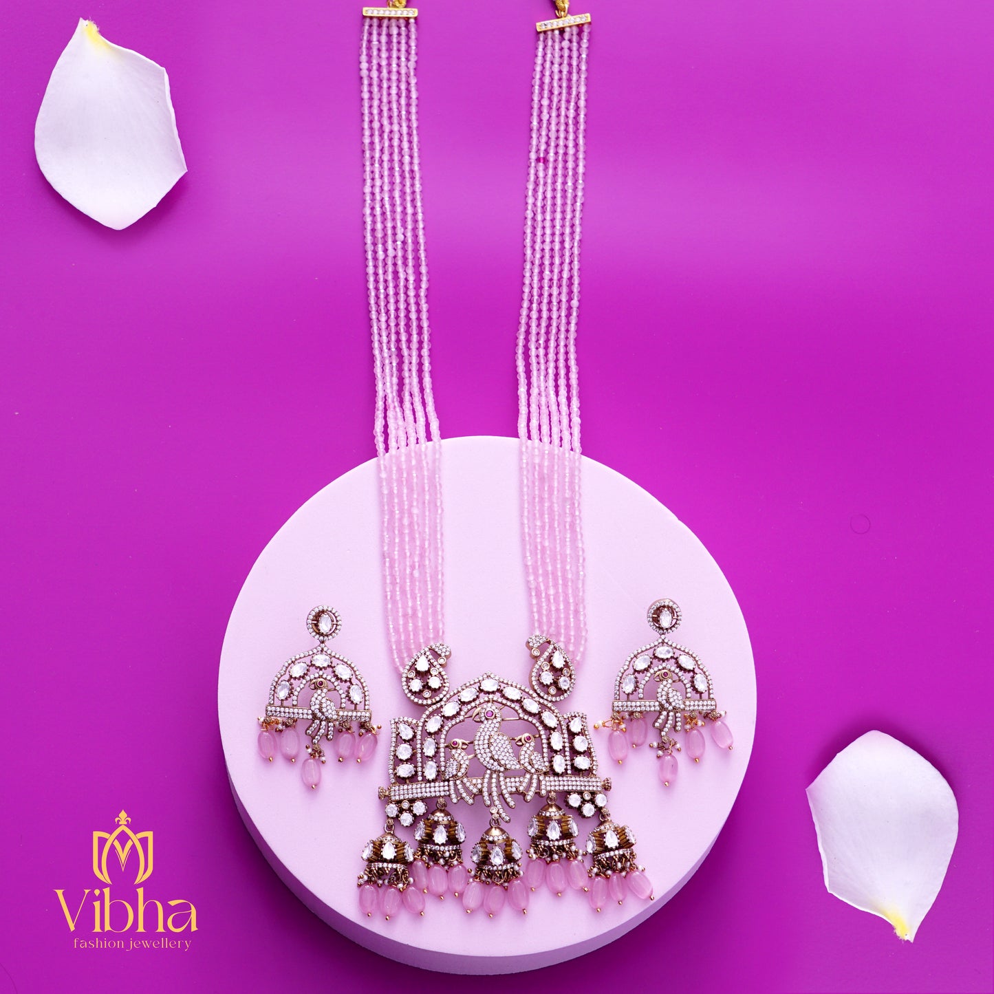Peacock Design Beads Haram and Earrings Set