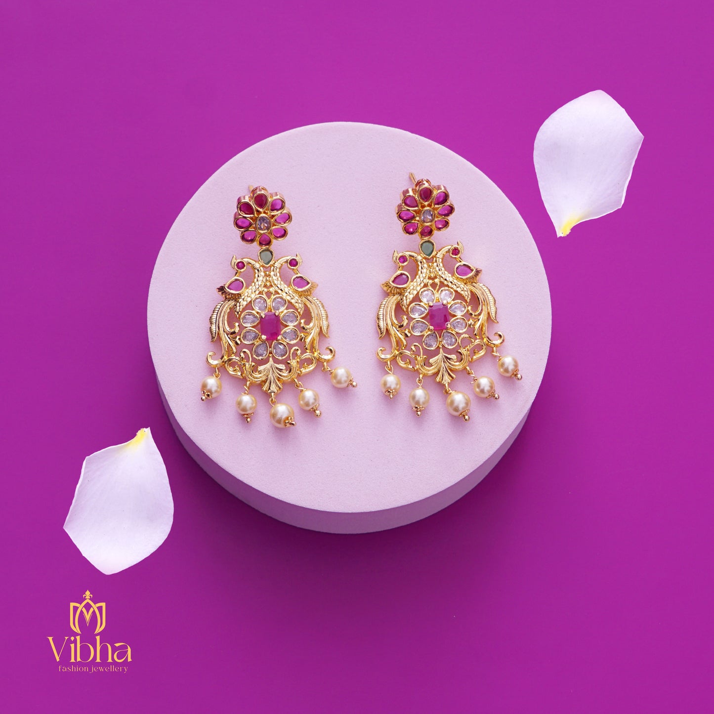 Double Peacock Design Necklace and Earrings Set