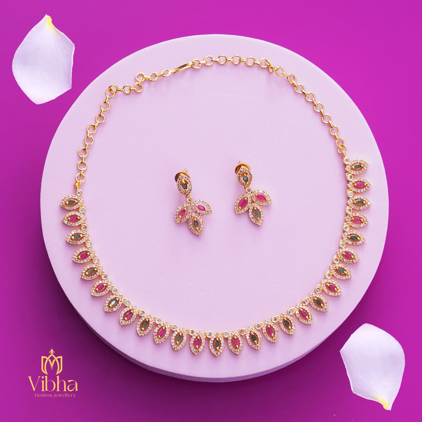 Drop Design Necklace and Earrings Set