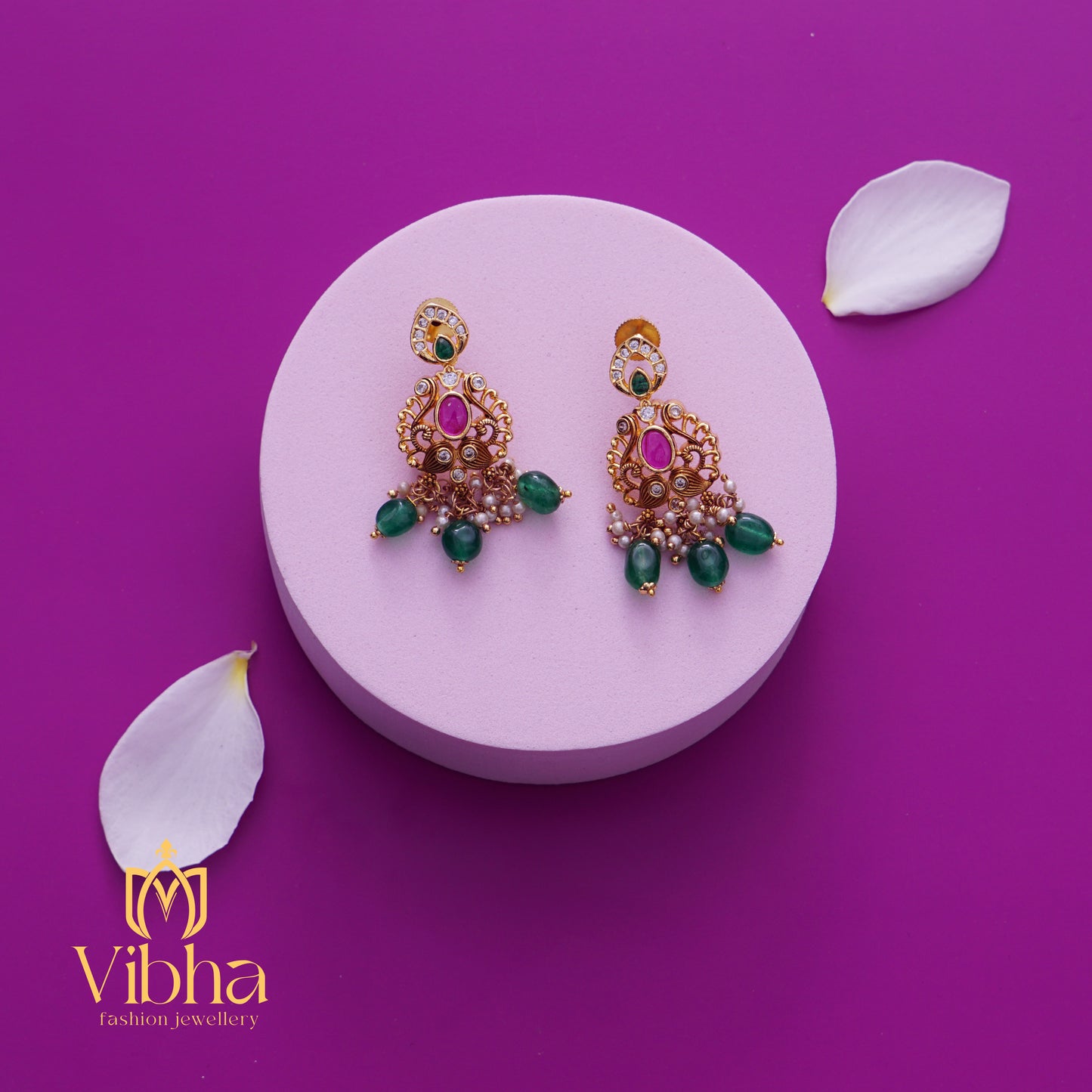 Lakshmi Devi Gopuram Design Necklace and Earrings Set