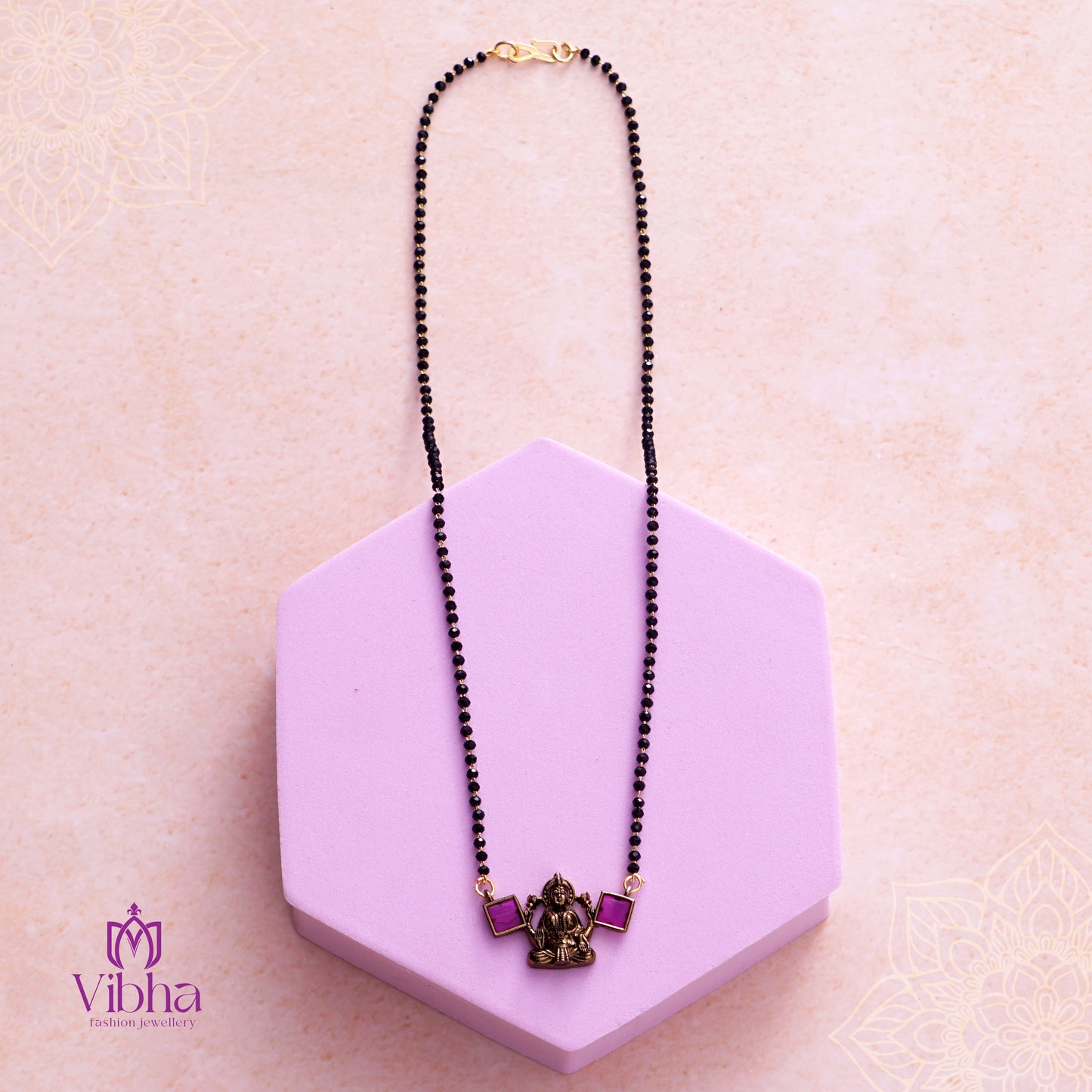 Square Design Mangalsutra with Lakshmi Devi