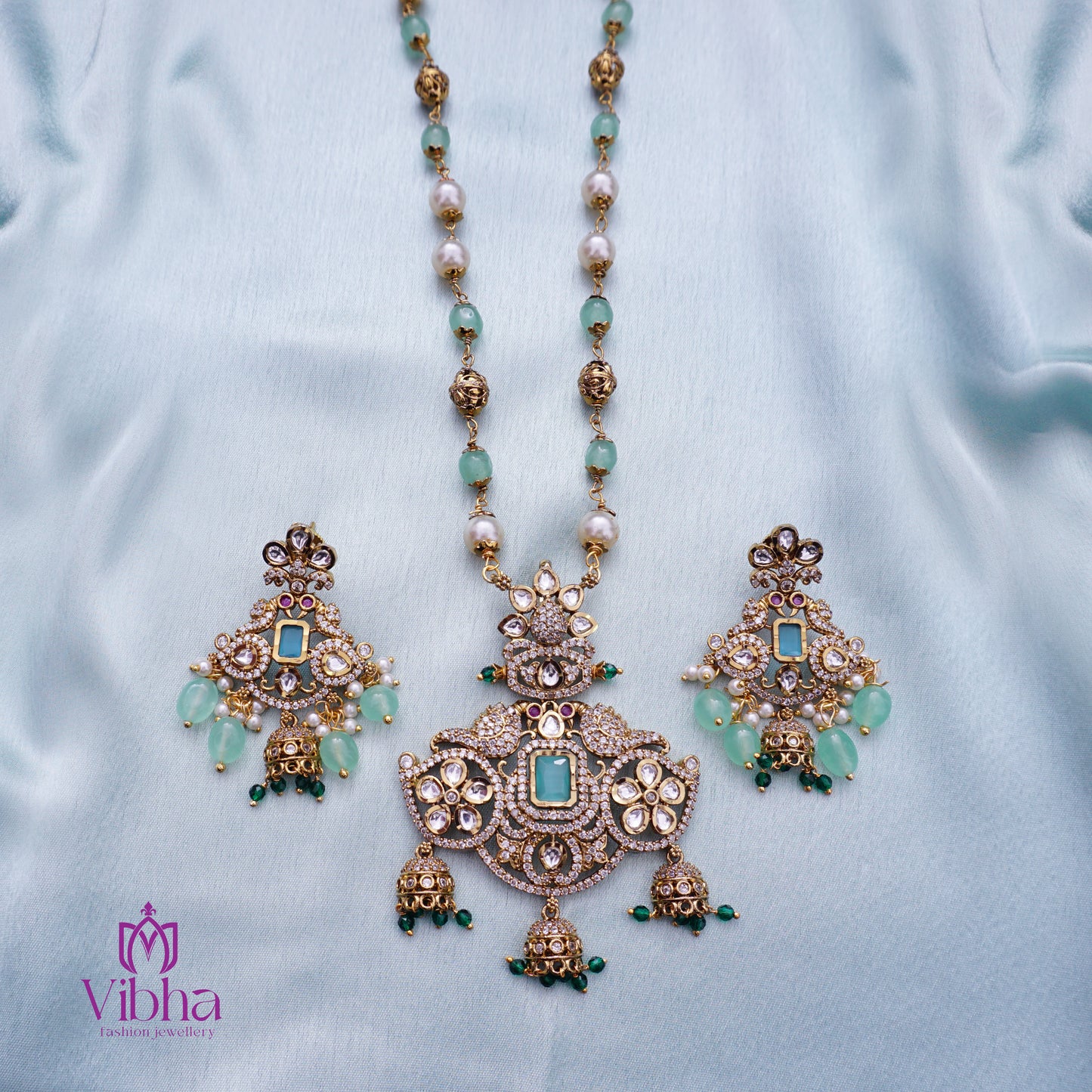 Double Peacock Design Beads Mala