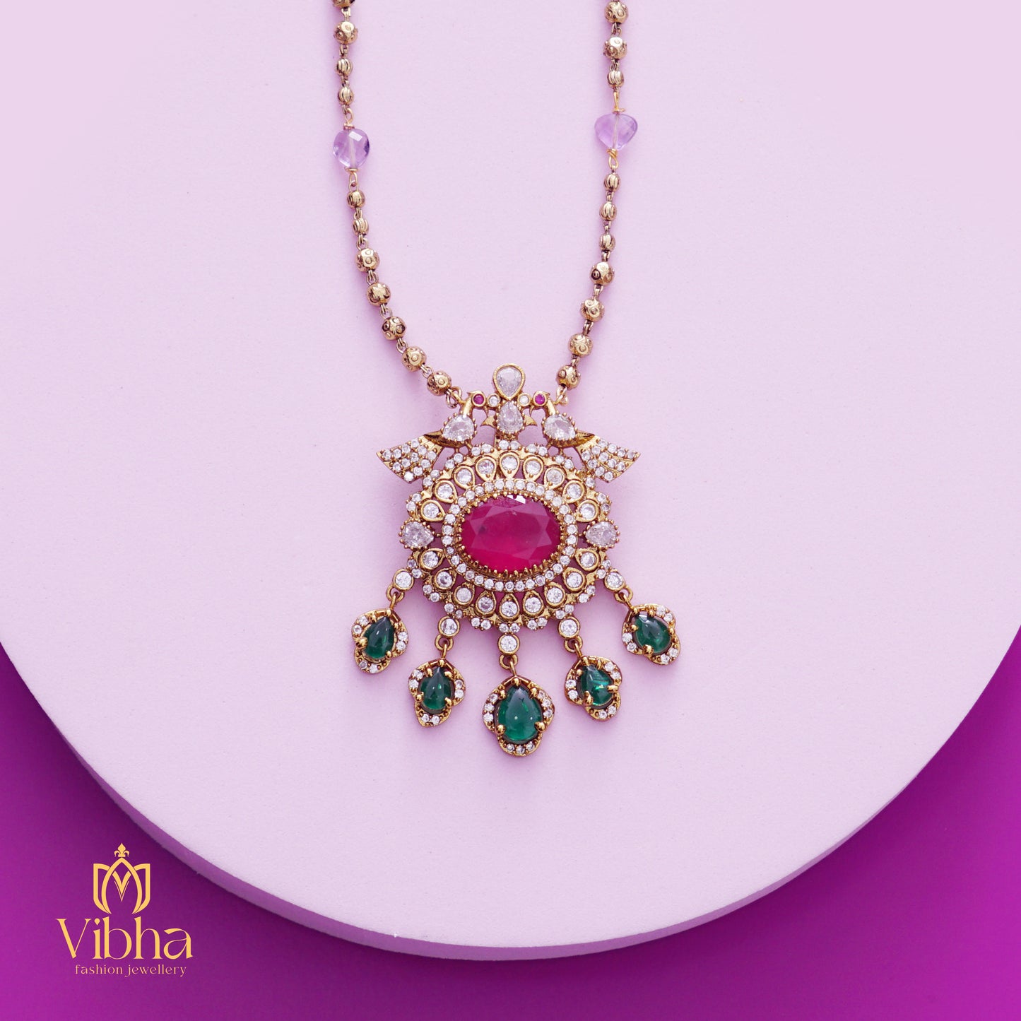 Circular Design Beads Mala