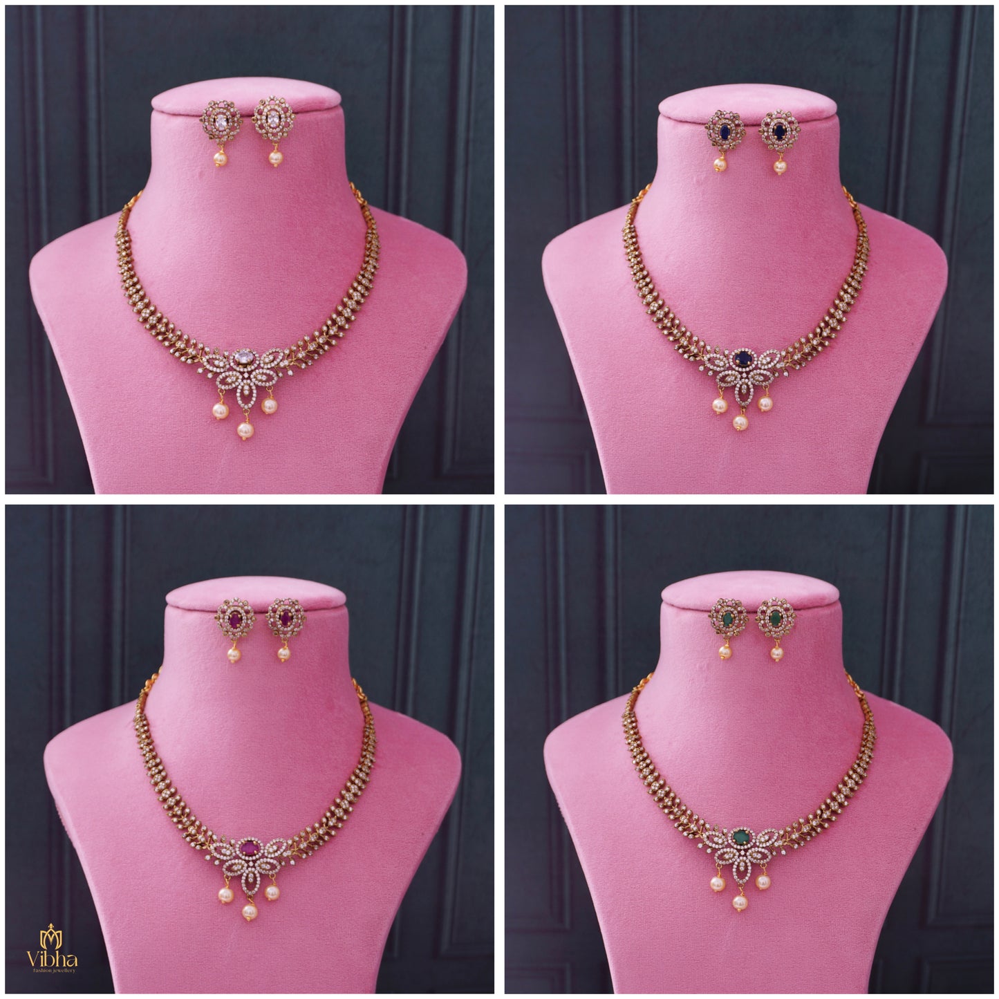 Stone Changeable Necklace Set