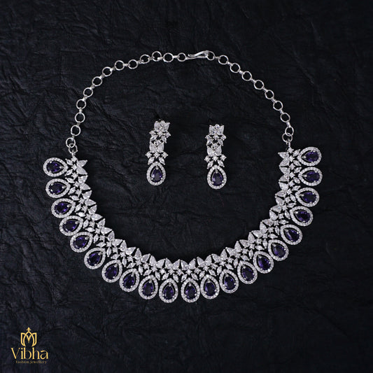 Floral Motif Drop Designed Necklace Set