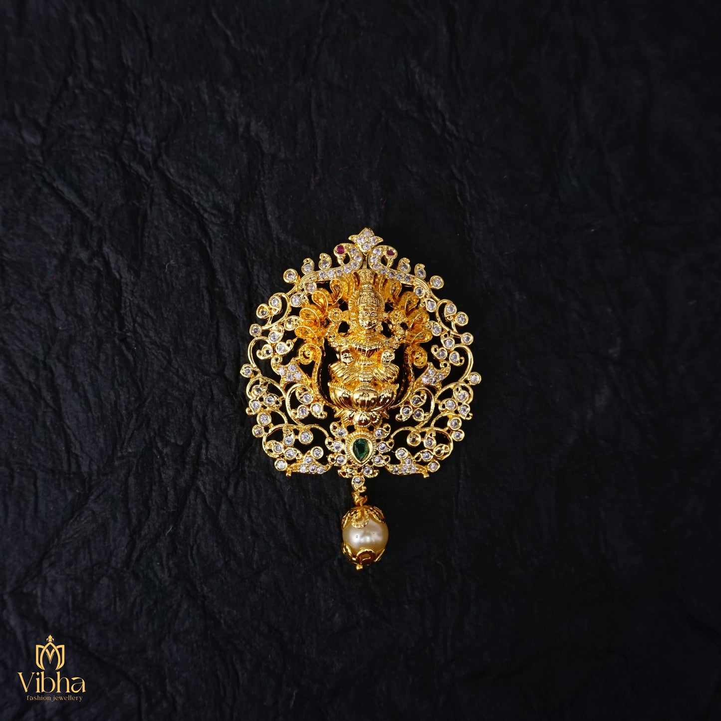 Peacock Lakshmi Devi Pendant Set
