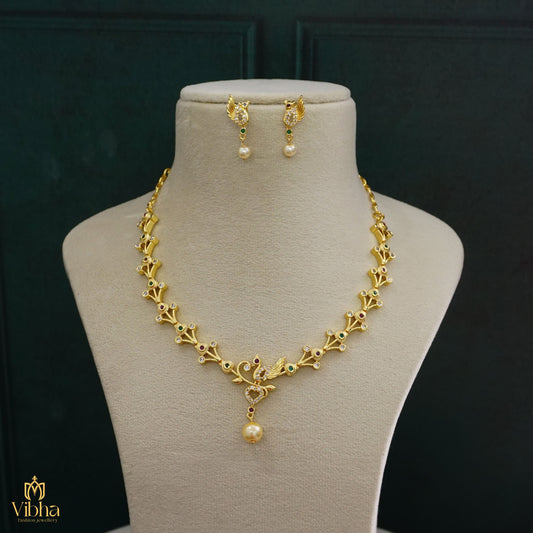Peacock Designed Kids Wear Necklace Set