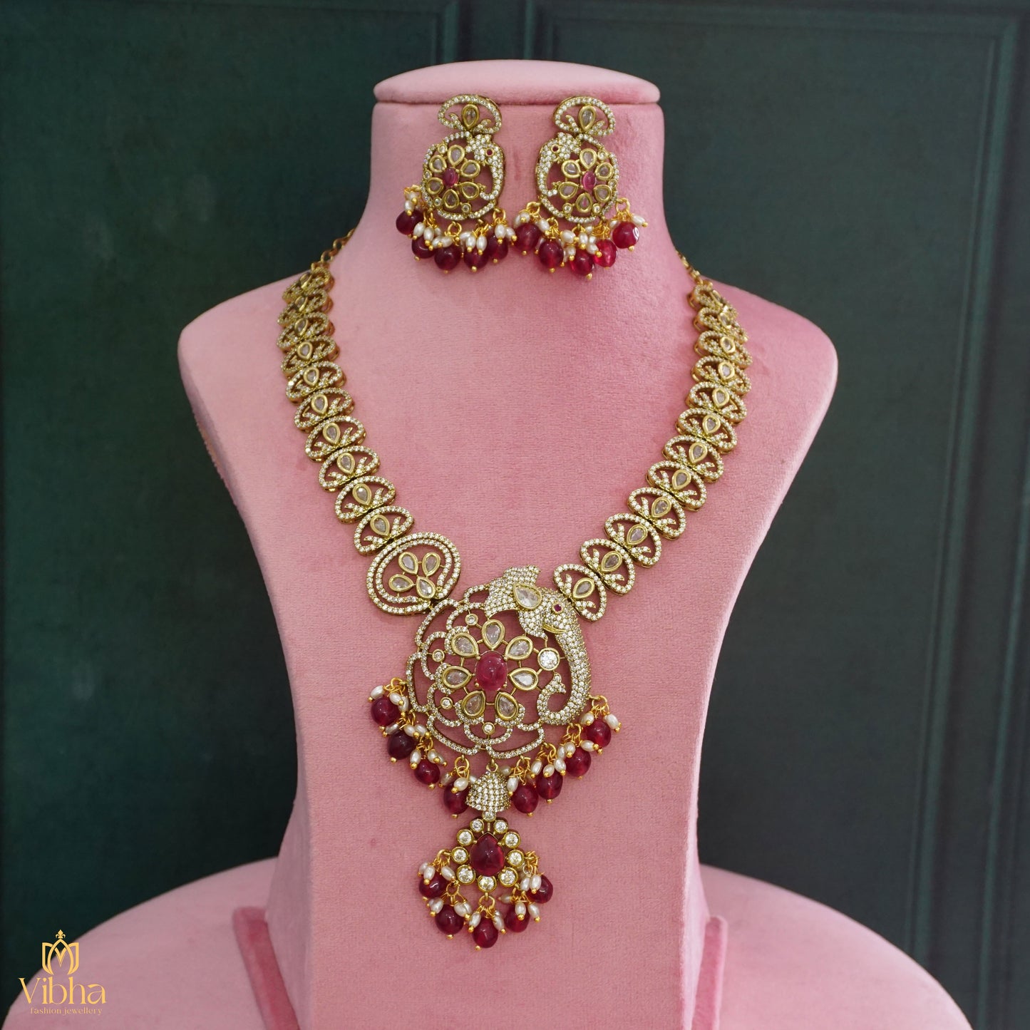 Elephant Designed Bridal Necklace Set
