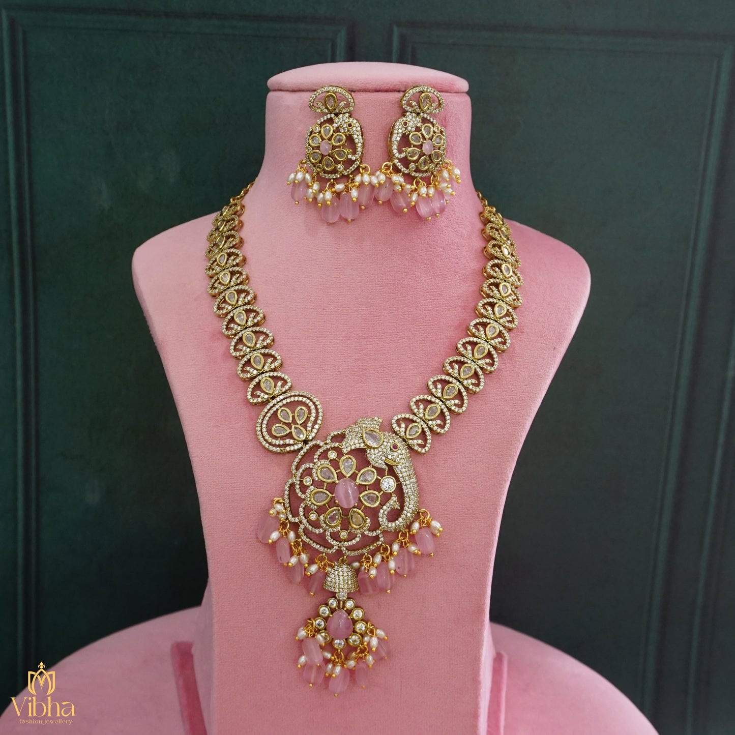 Elephant Designed Bridal Necklace Set