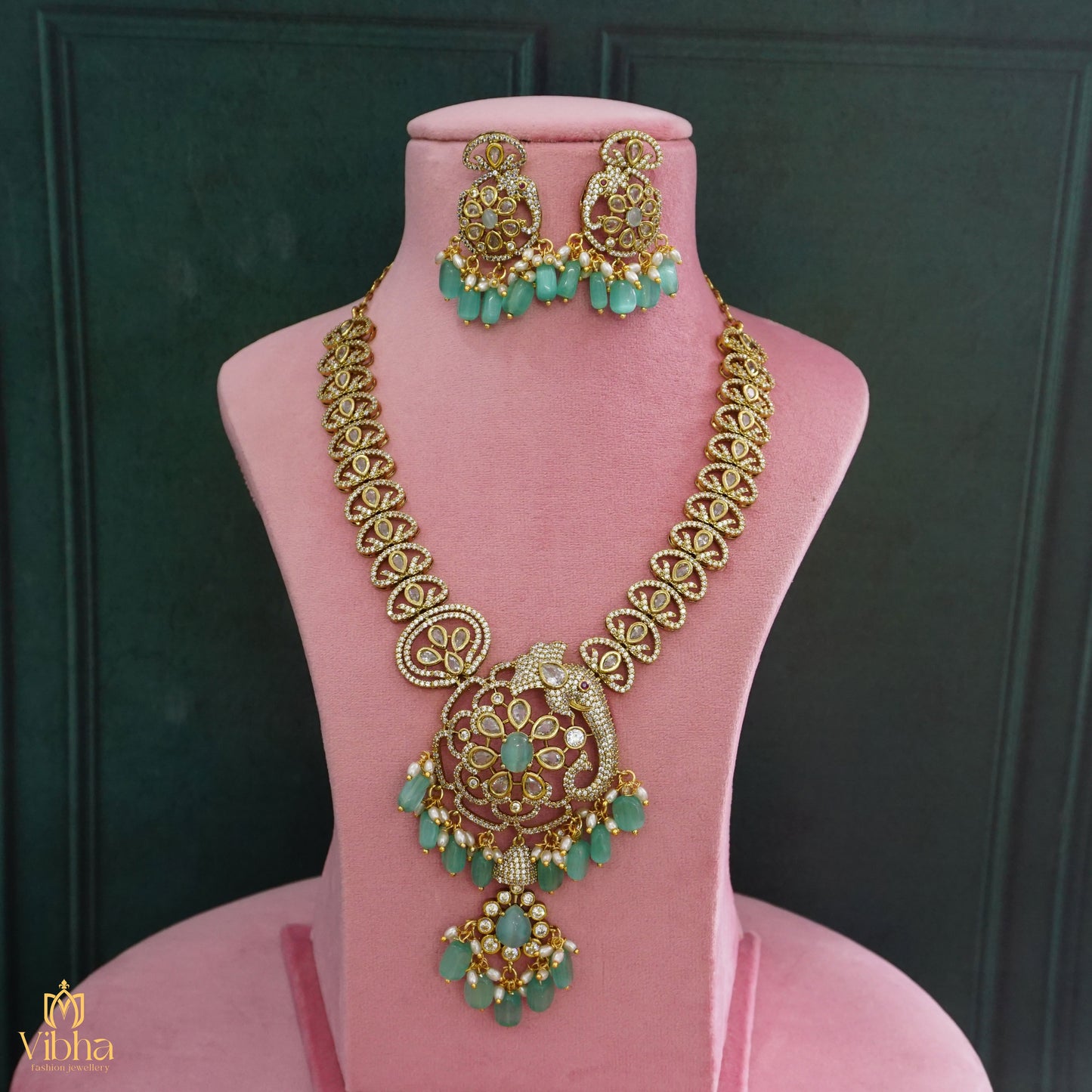 Elephant Designed Bridal Necklace Set