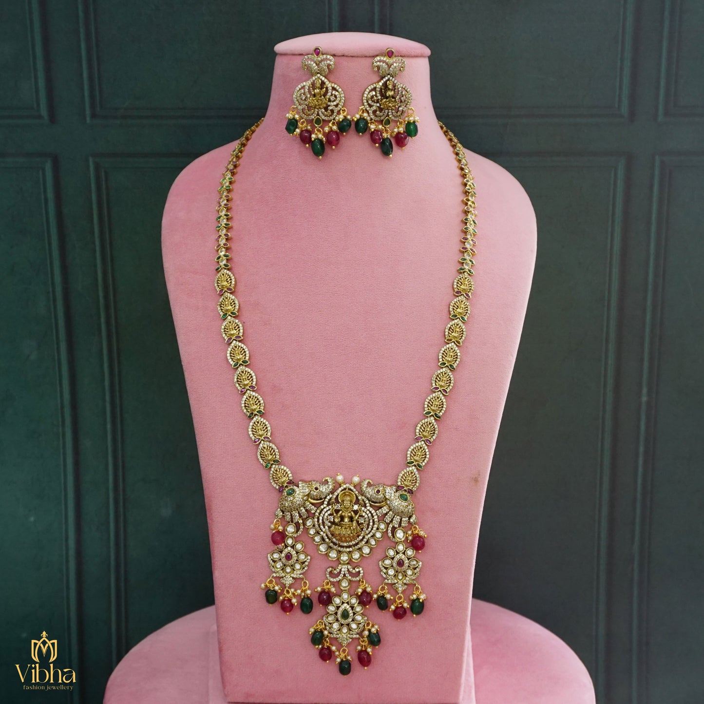 Gaja Lakshmi Designed Haram Set