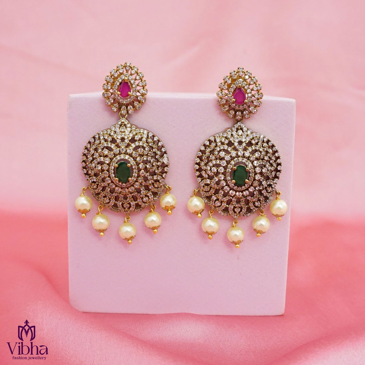 Mehandi Victorian Finish Bridal Earrings