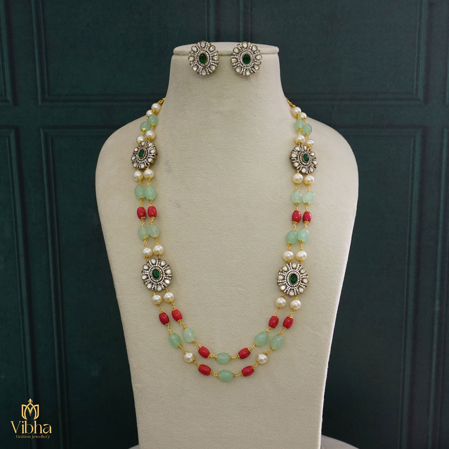 Handmade Beads Haram with Victorian Pendants