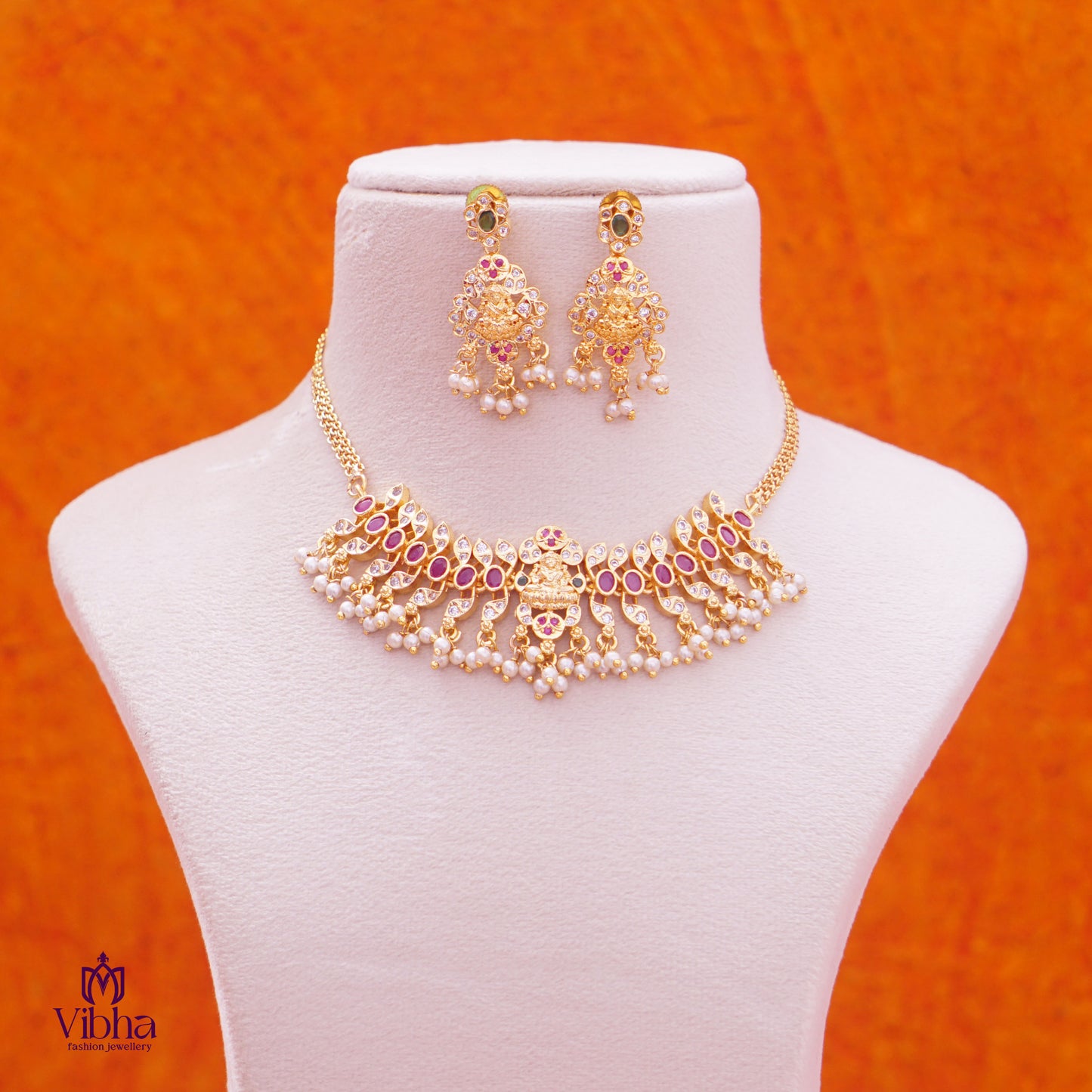 Exquisite Lakshmi Devi Necklace Set