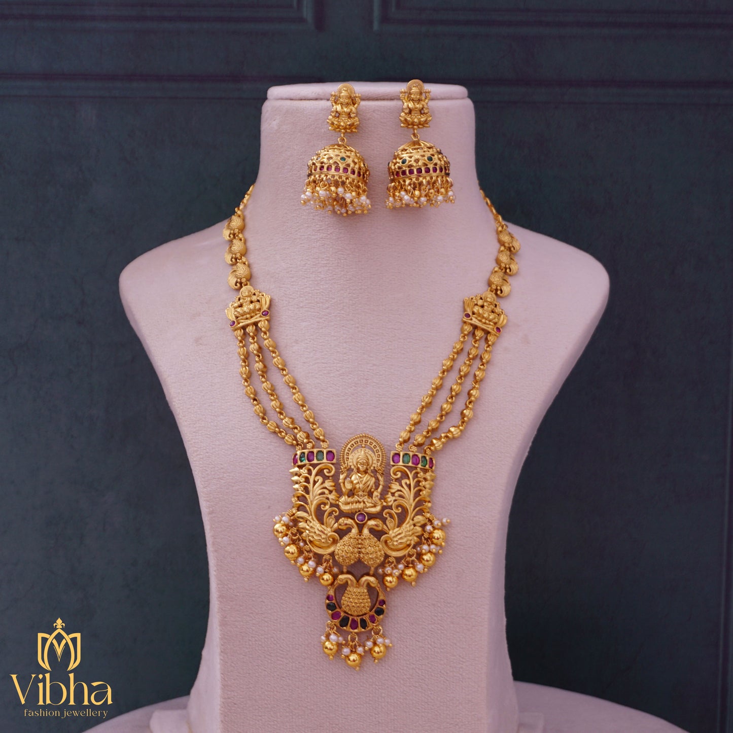 Regal Double Peacock Three-Layered Necklace Set