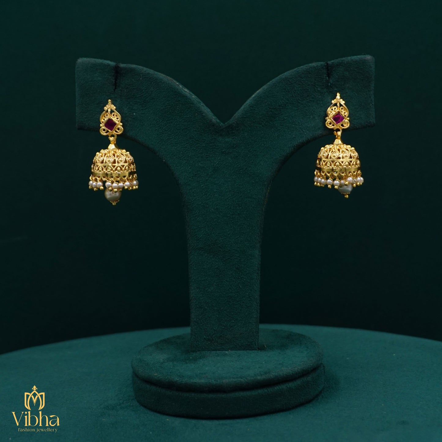 Gold Look Jhumka Set