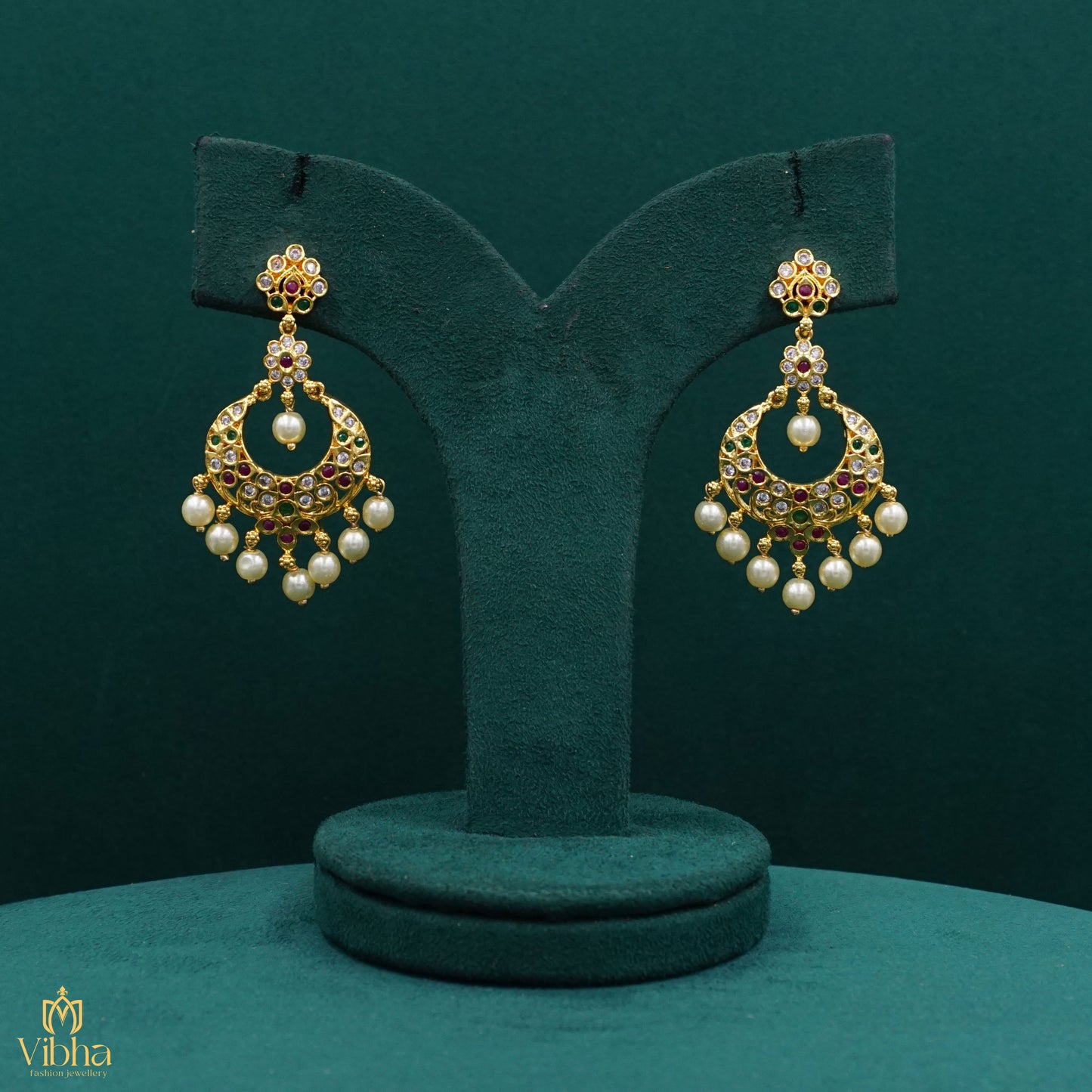 Floral Chandbali Earrings