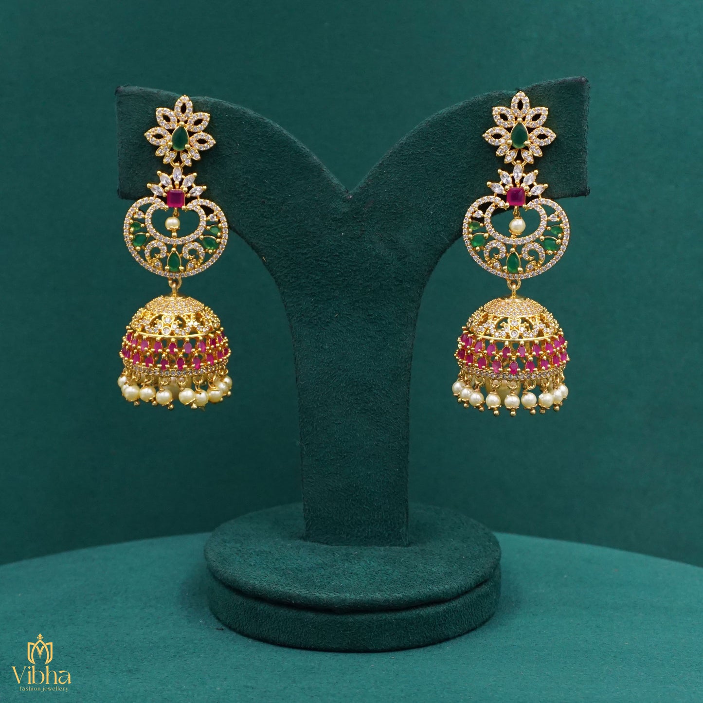 Chandbali Designed Bridal Jhumkas