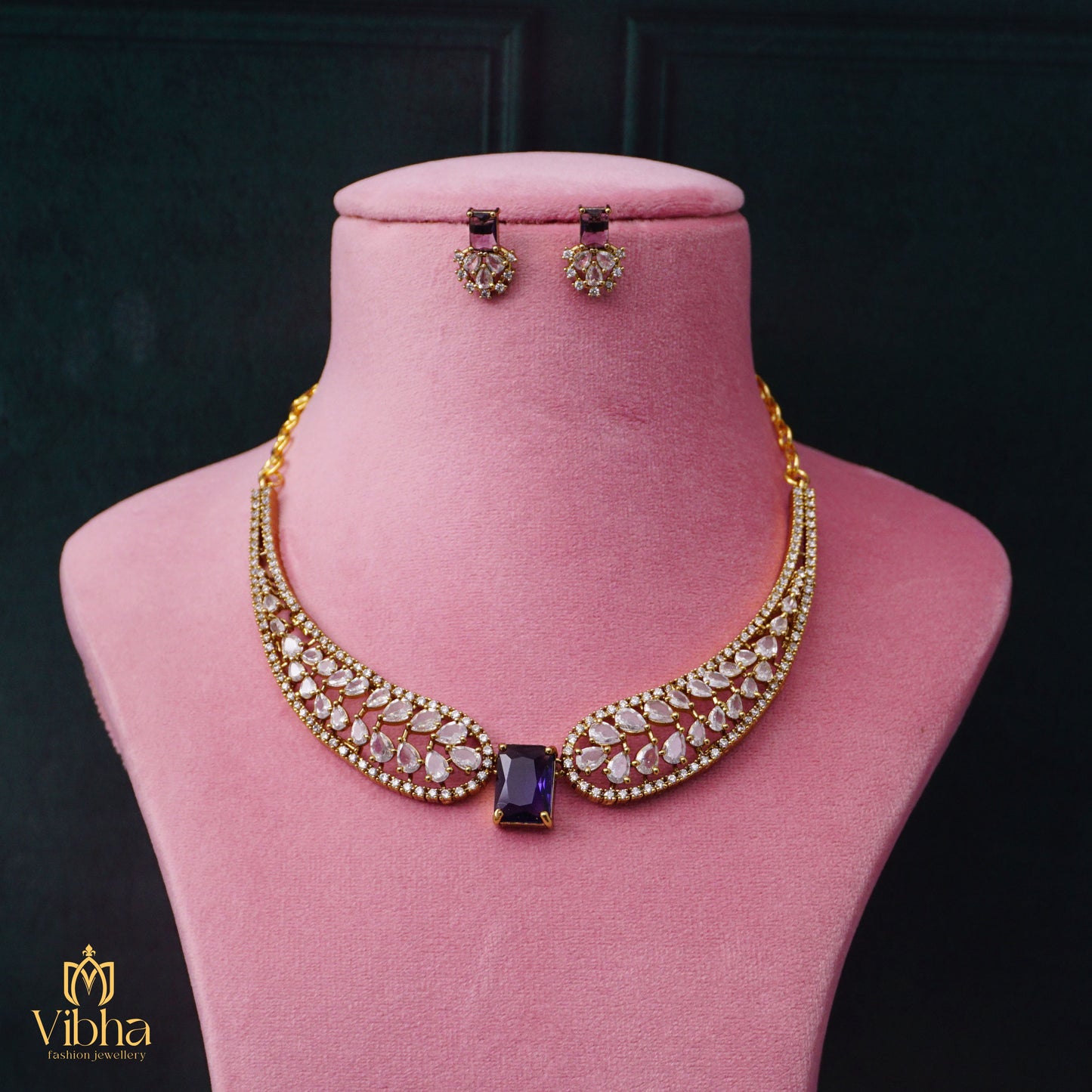 Leafy Designed Kante Model Necklace Set