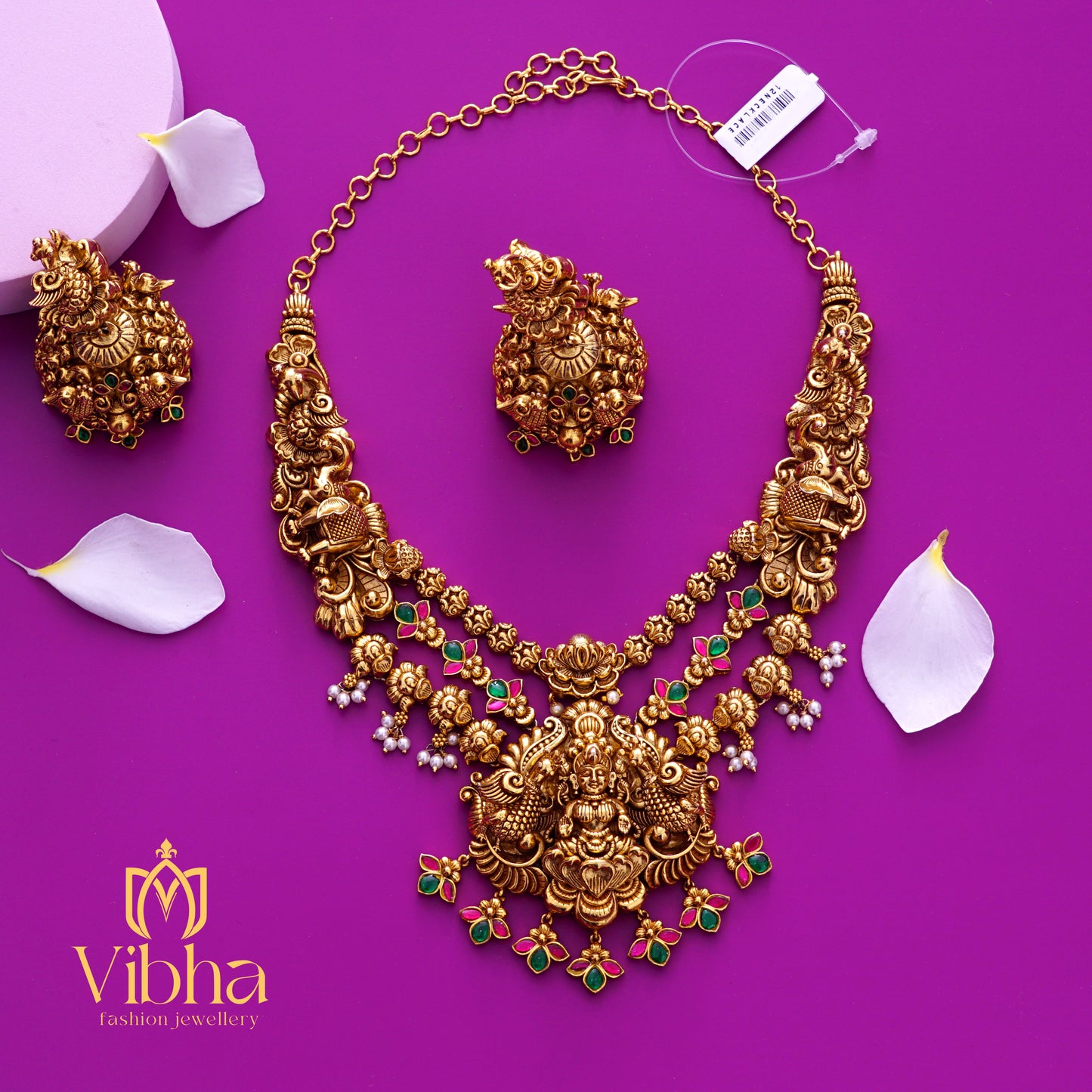 Lakshmi Devi Necklace and Jhumkas Set