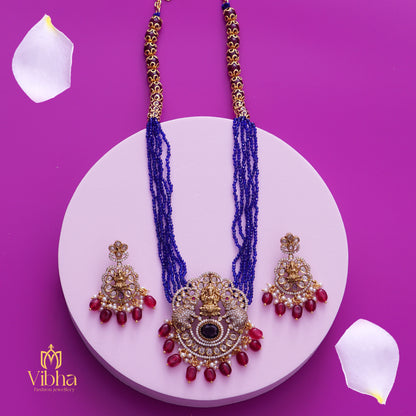 Double Elephant Design Beads Haram and Earrings Set