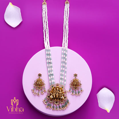 Ramparivar Design Beads Haram and Earrings Set