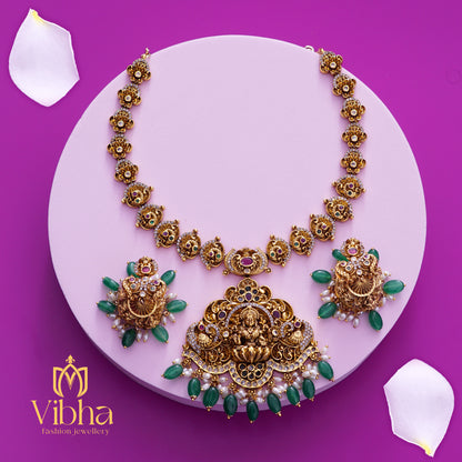 Peacock Design Necklace and Jhumkas Set