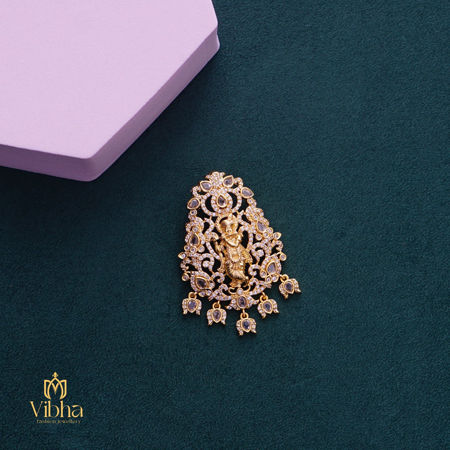 Lord Krishna Idol Pendant Set