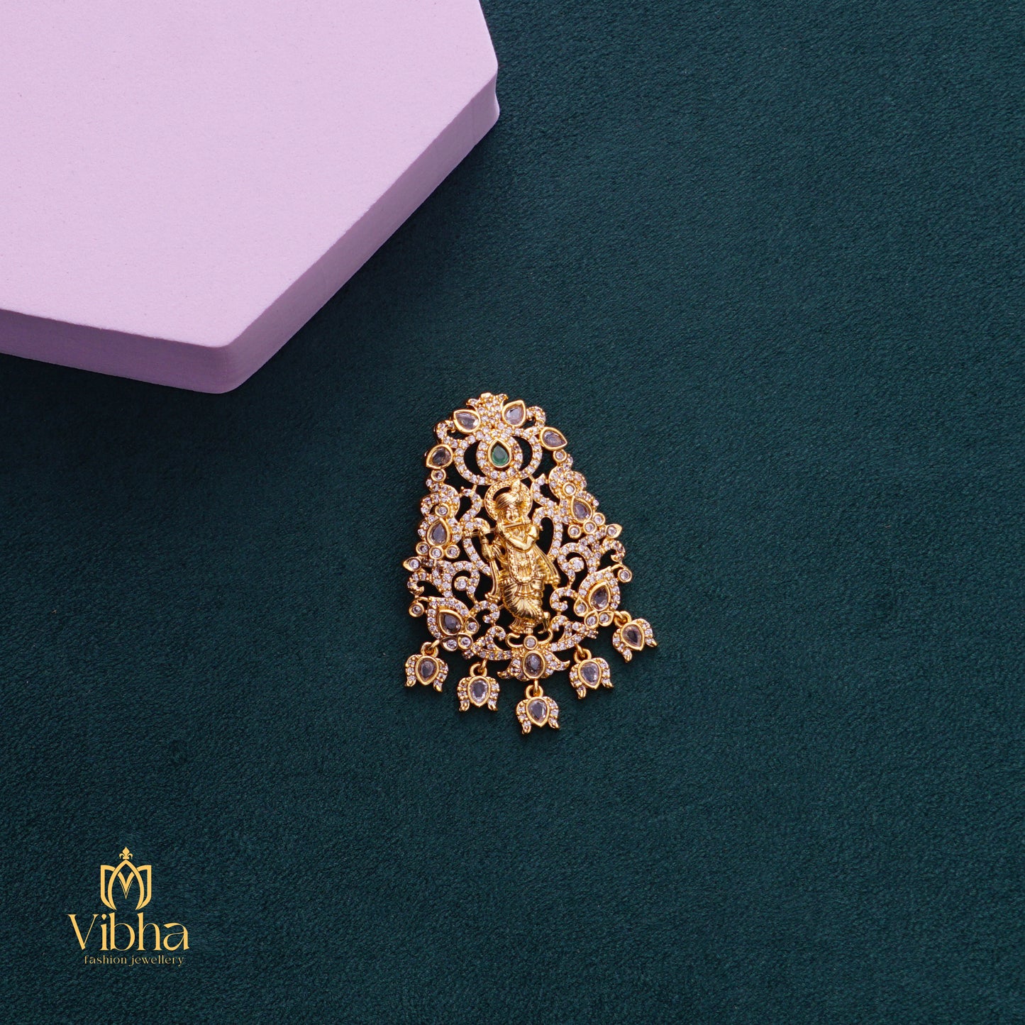 Lord Krishna Idol Pendant Set