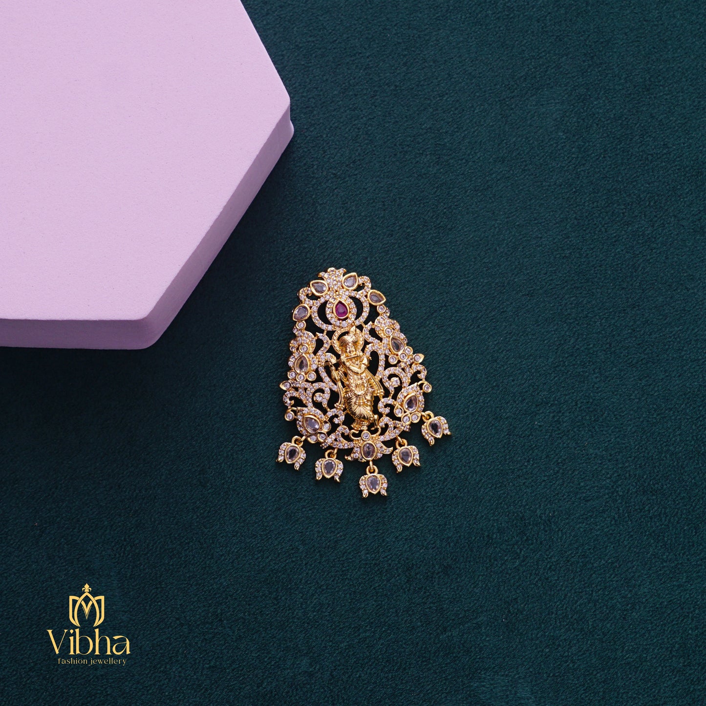 Lord Krishna Idol Pendant Set