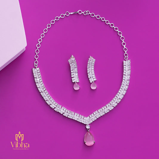 Drop Design Necklace and Earrings Set