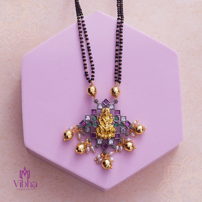 Rhombus Design Mangalsutra with Lakshmi Devi idol