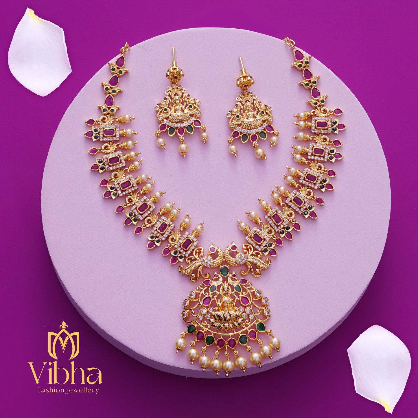Double Peacock Necklace and Earrings Set