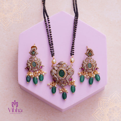 Double Elephant Design Short Mangalsutra  Set