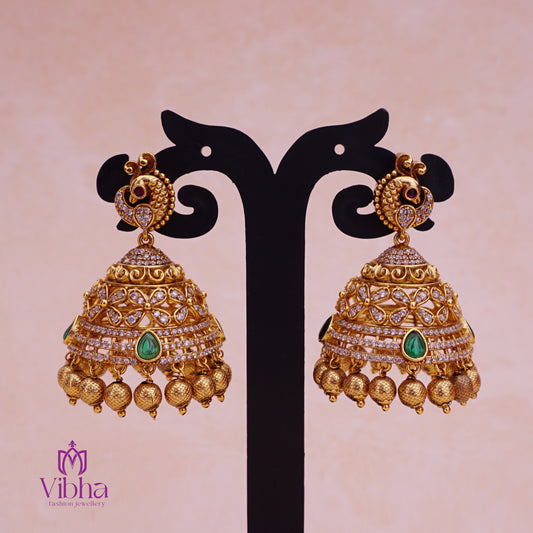 Peacock Design Jhumkas Set