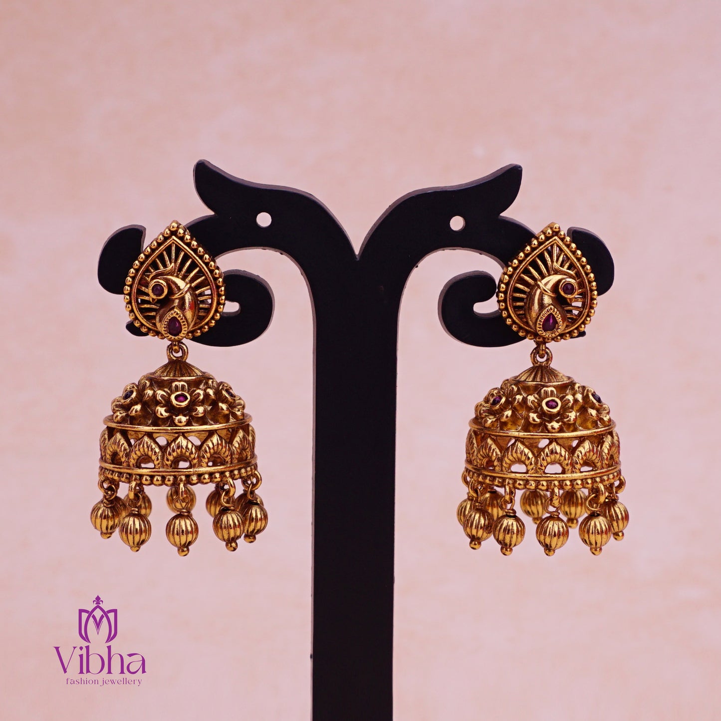 Peacock Design Jhumkas Set