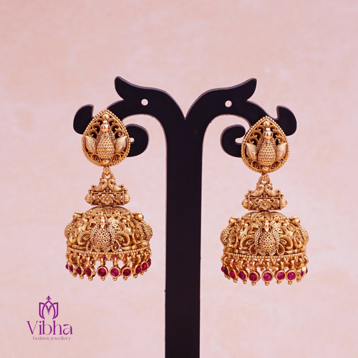 Peacocks Design Jhumkas Set