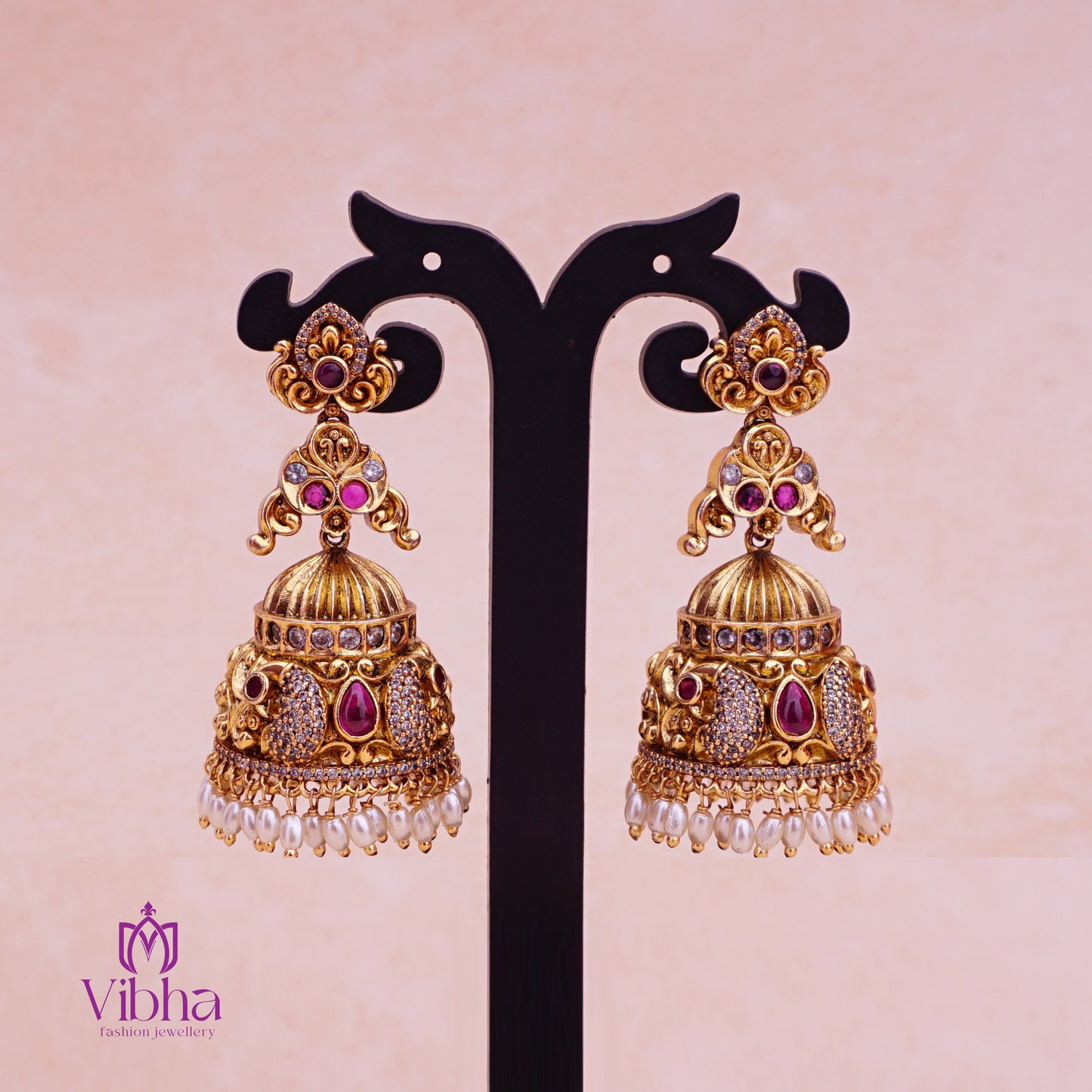 Peacock Design Jhumkas Set