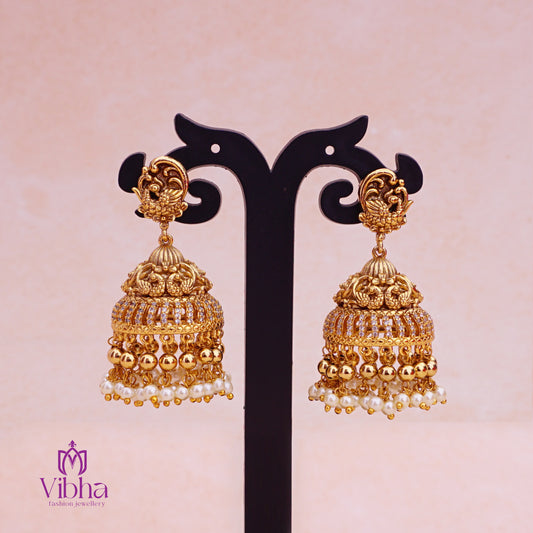 Peacock Design Jhumkas Set