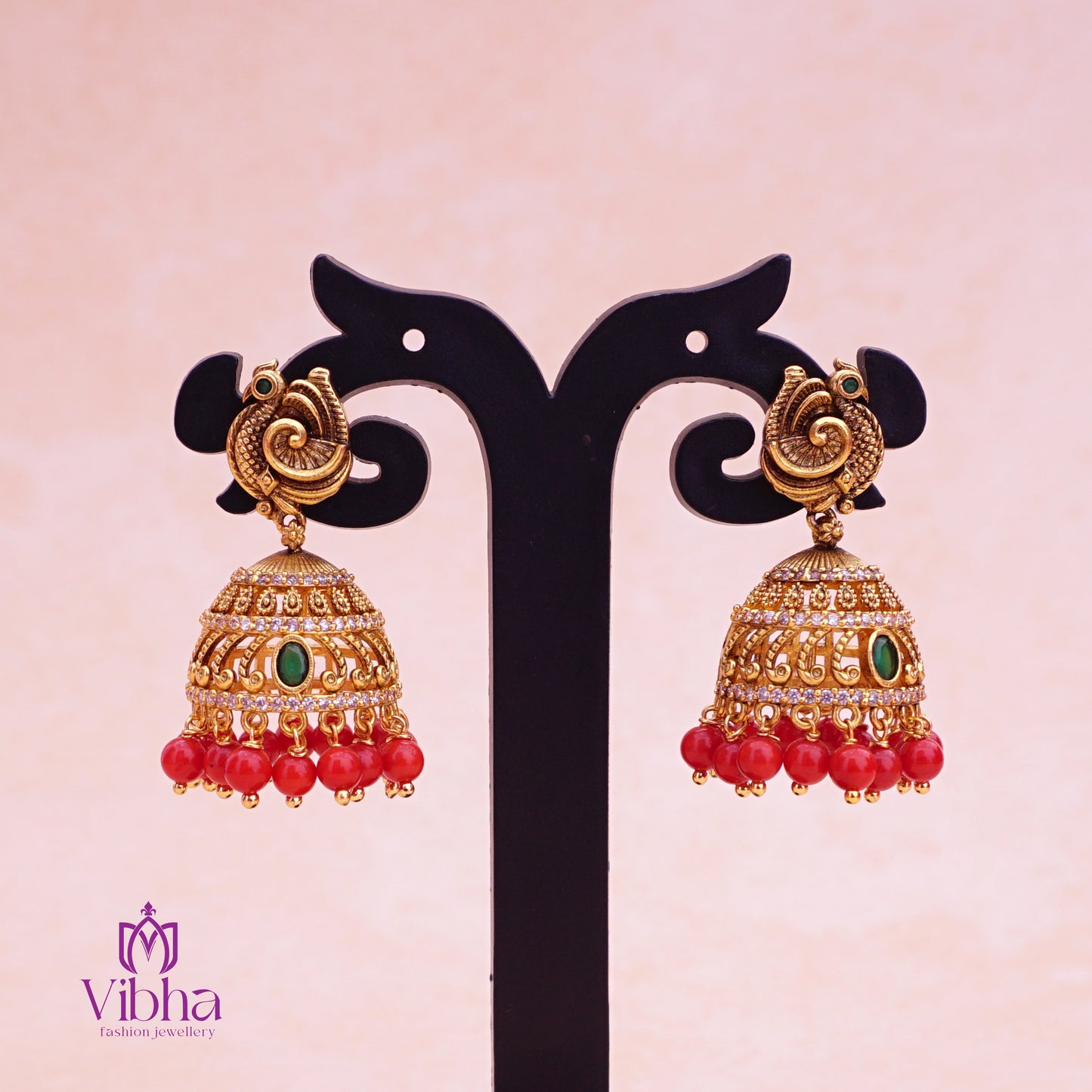 Peacock Design Jhumkas Set