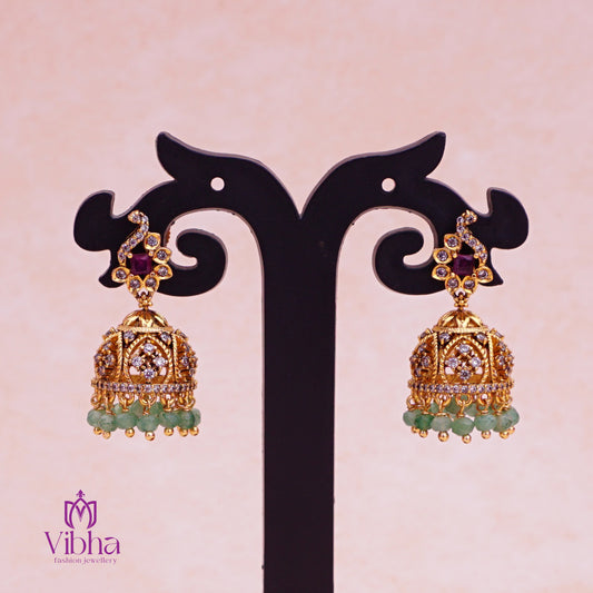 Floral Design Jhumkas Set