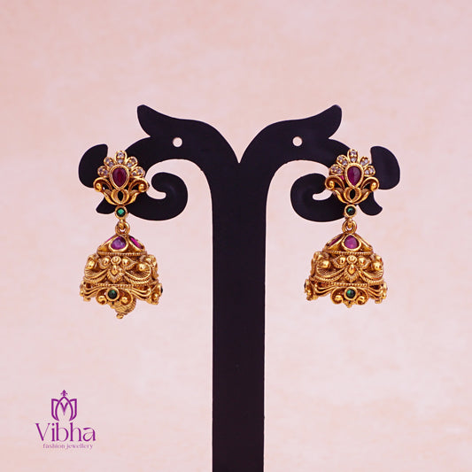 Floral Design Jhumkas Set