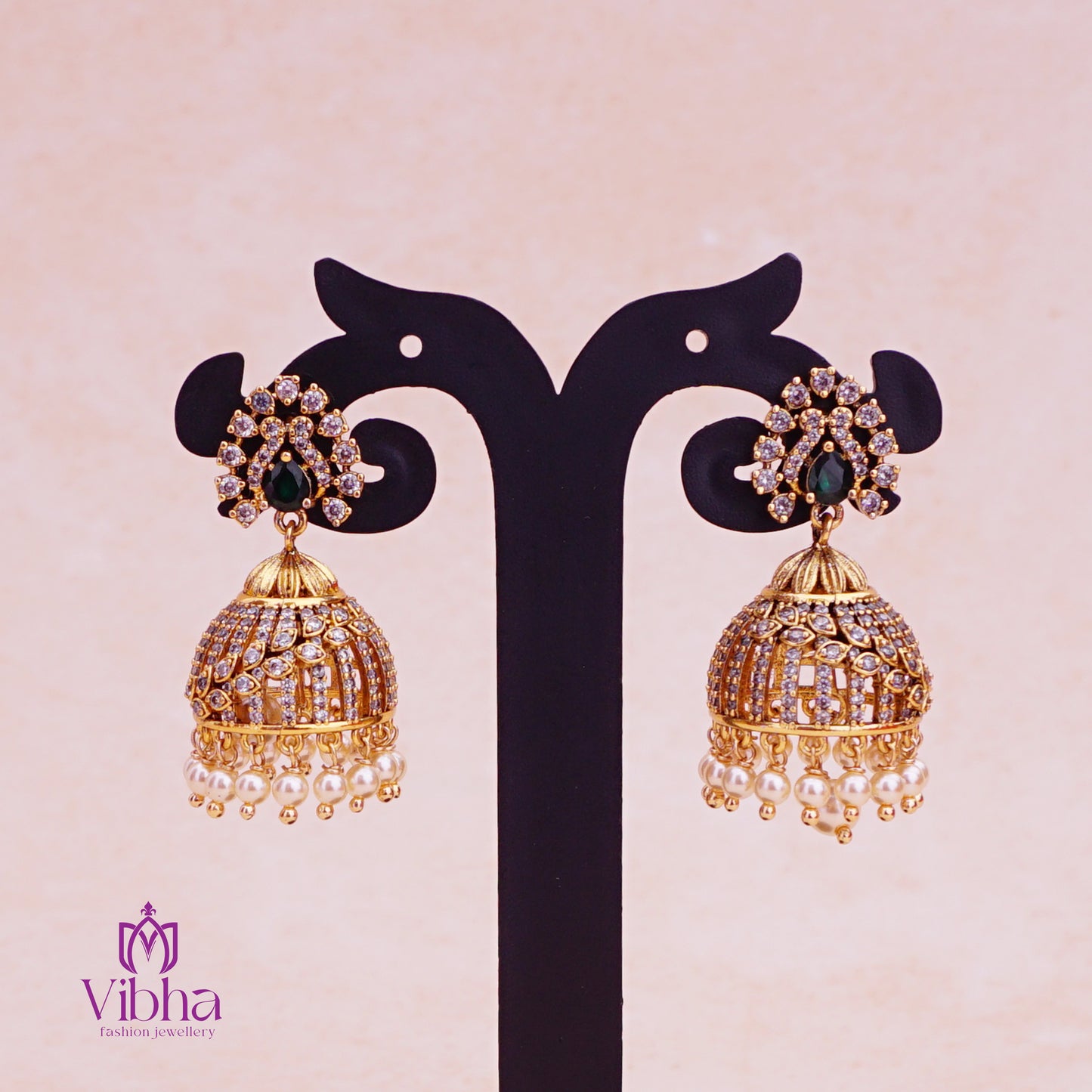 Leafy Design Jhumkas Set