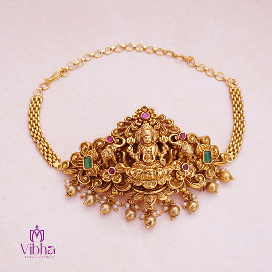 Nagas Designed Bajubandh with Gajalakshmi Idol/Mini choker