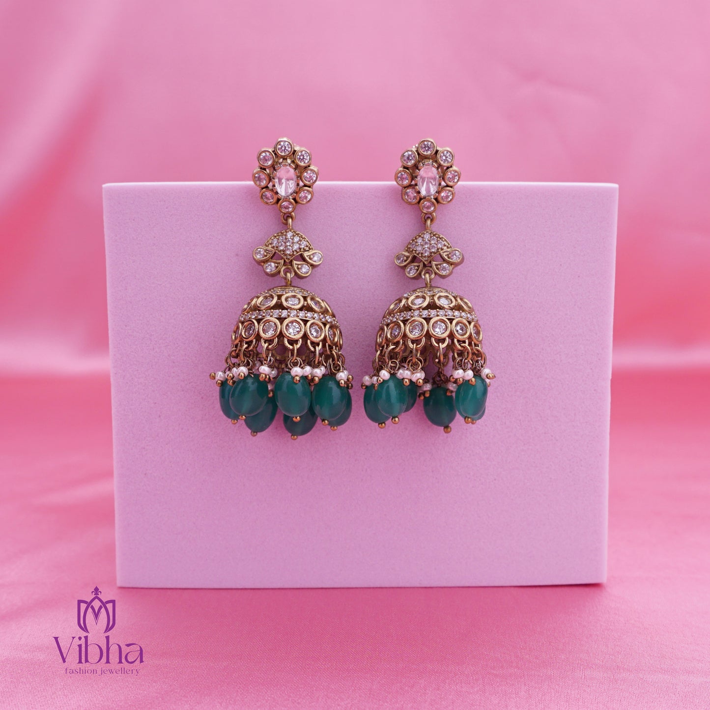 Floral design Jhumkas Set