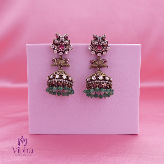 Peacock Design Jhumkas Set