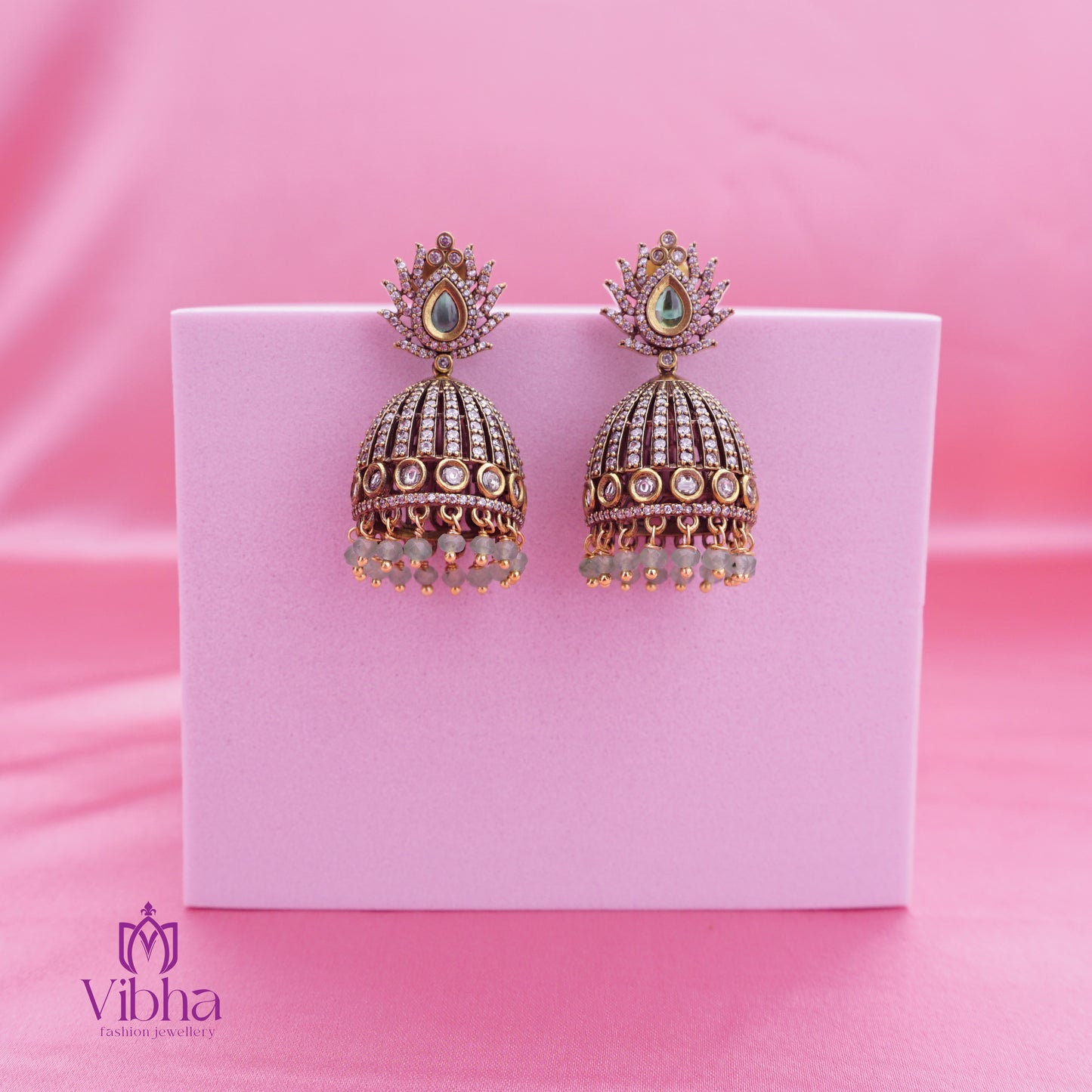 Lotus Design Jhumkas Set