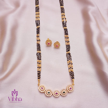Chandbali Design Mangalsutra and Ear Studs Set
