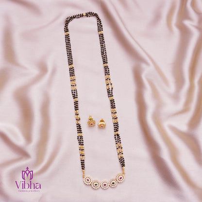 Chandbali Design Mangalsutra and Ear Studs Set